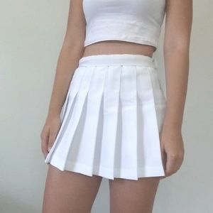 American Apparel White Tennis Skirt